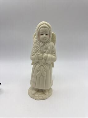Vintage Ceramic Off White Angel Candle Holder 5.5” Tall EUC Christmas Holidays *